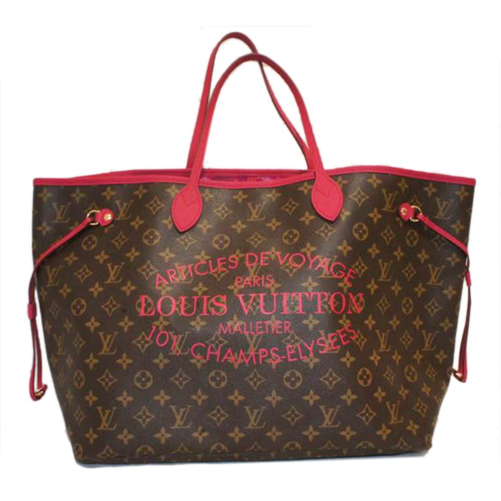 Louis Vuitton Never Full GM Ikat Monogram Flower Bag Brown Pink